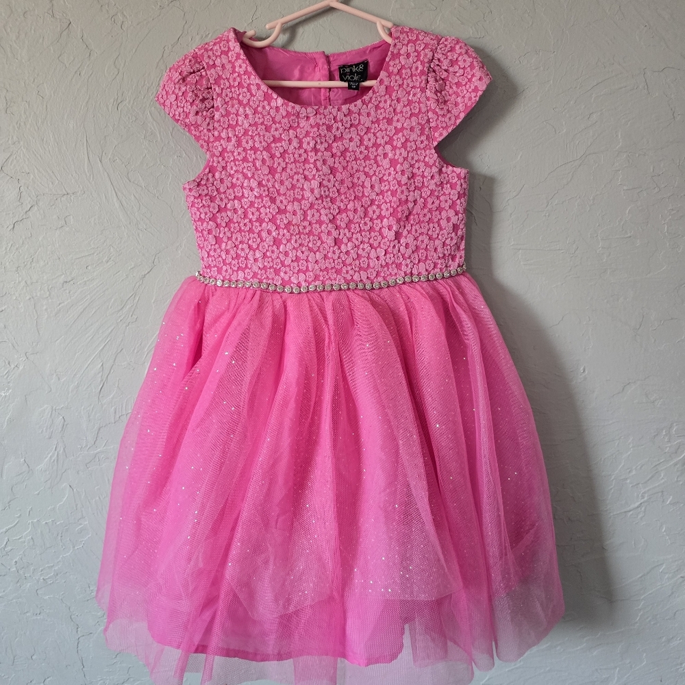 Pink & Violet Girls Hot Pink 6x Beautiful Dress